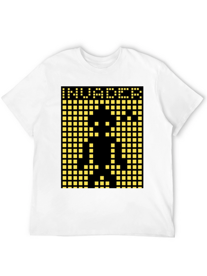 Invader Pixel Art Graphic T-Shirt - Black