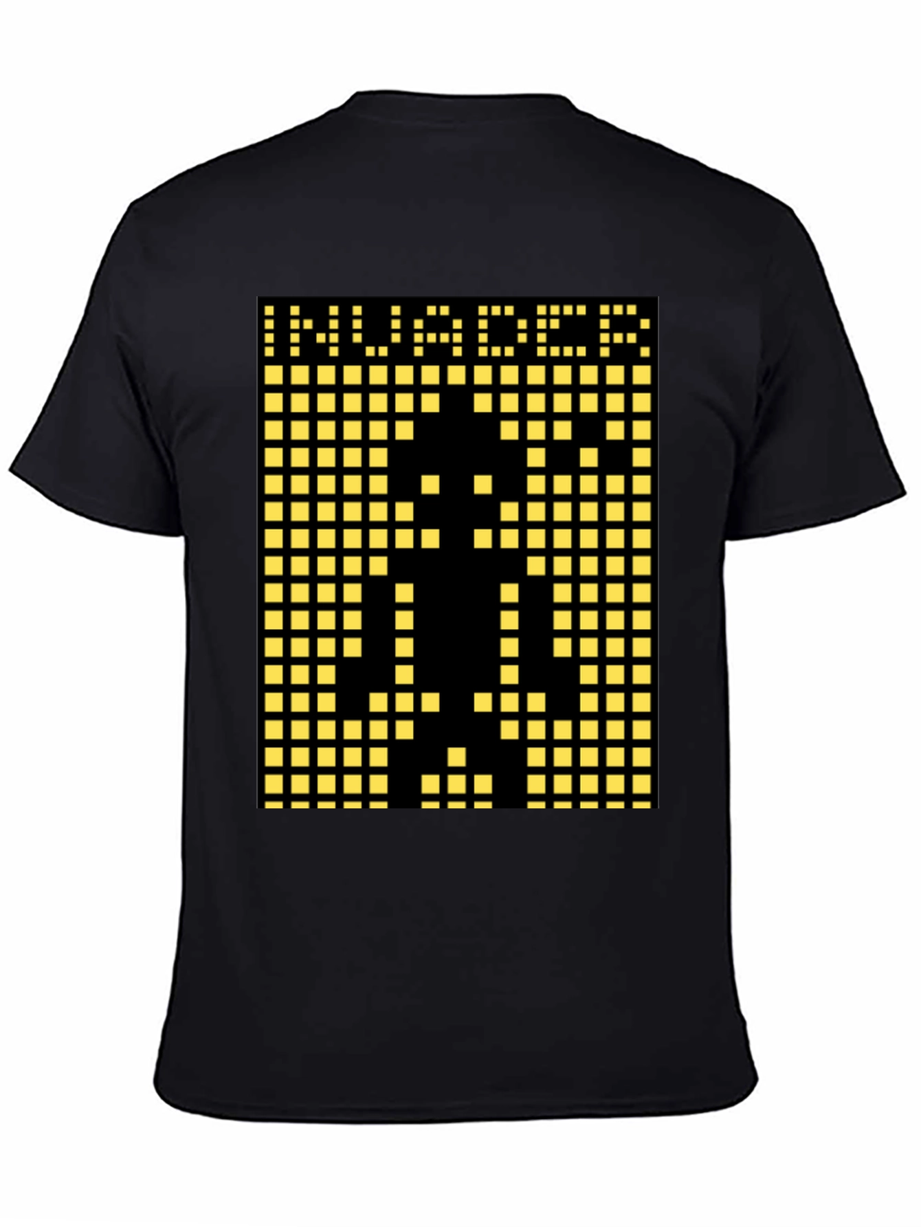 Invader Pixel Art Graphic T-Shirt - Black
