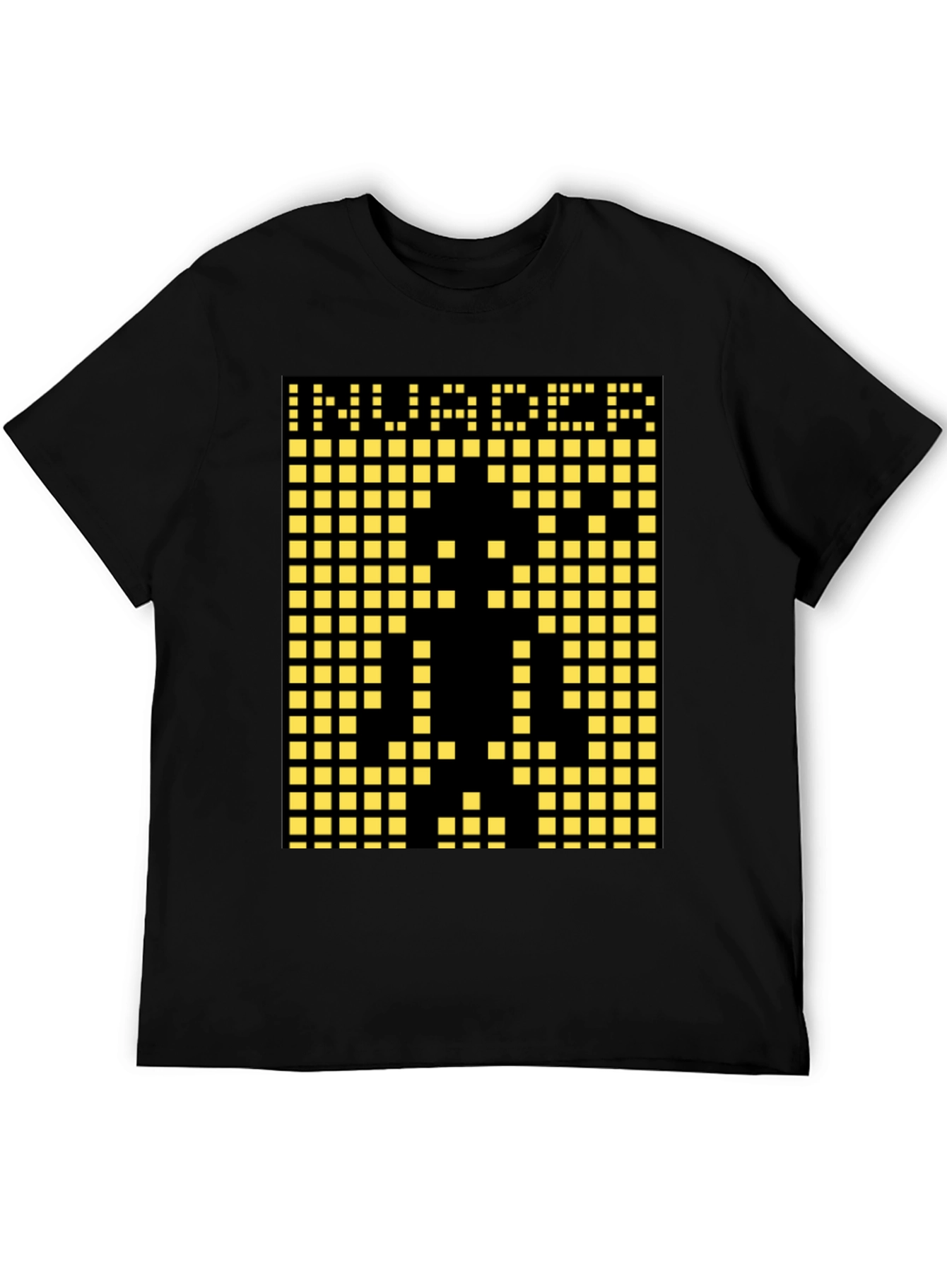 Invader Pixel Art Graphic T-Shirt - Black