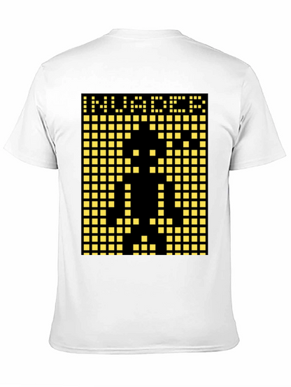 Invader Pixel Art Graphic T-Shirt - Black