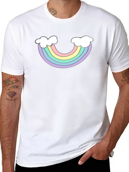Rainbow Cloud Graphic T-Shirt - Black