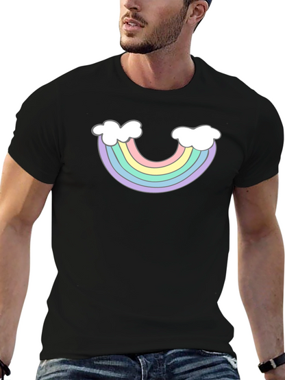 Rainbow Cloud Graphic T-Shirt - Black