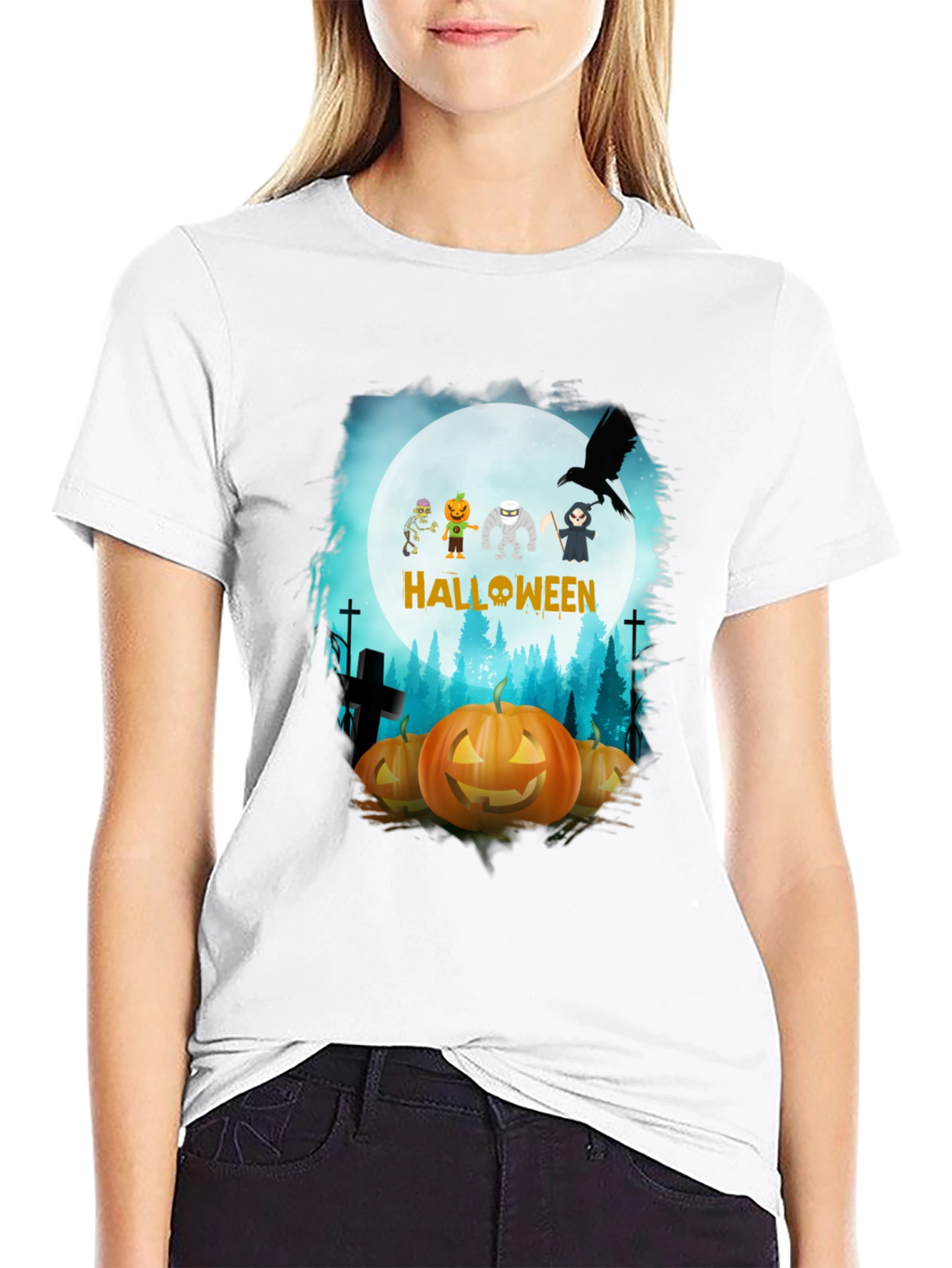 Halloween Character Pumpkin Graphic Tee