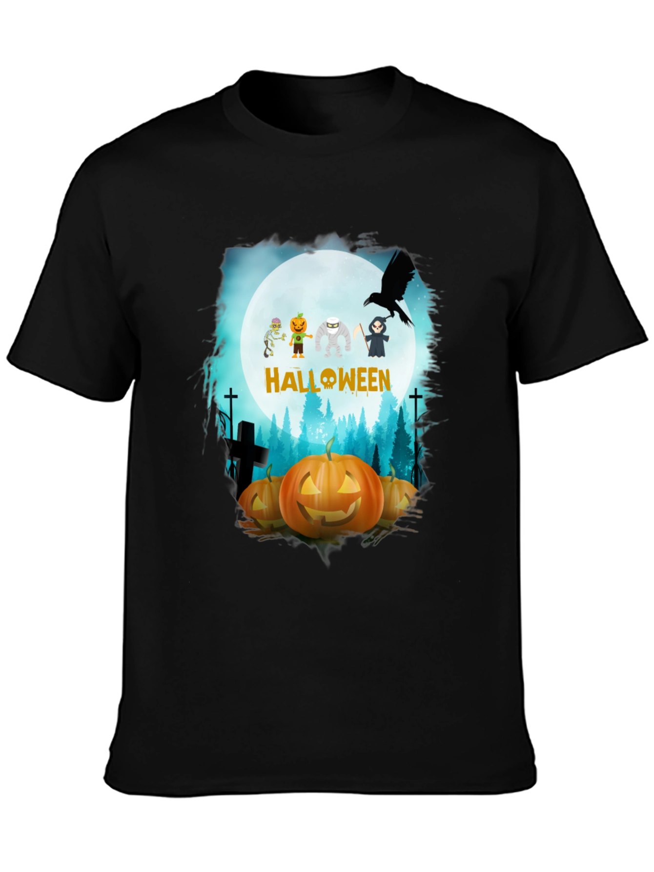 Halloween Character Pumpkin Graphic Tee