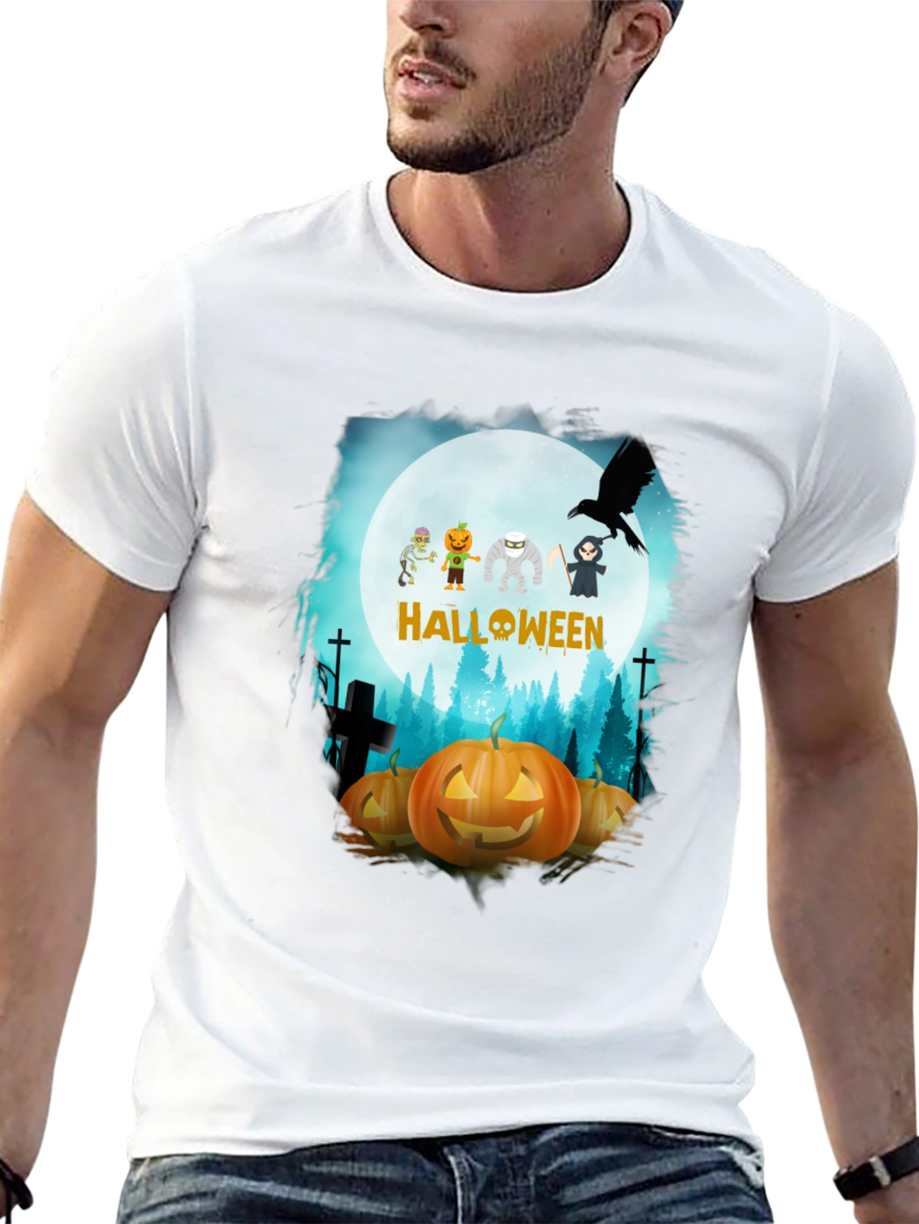 Halloween Character Pumpkin Graphic Tee