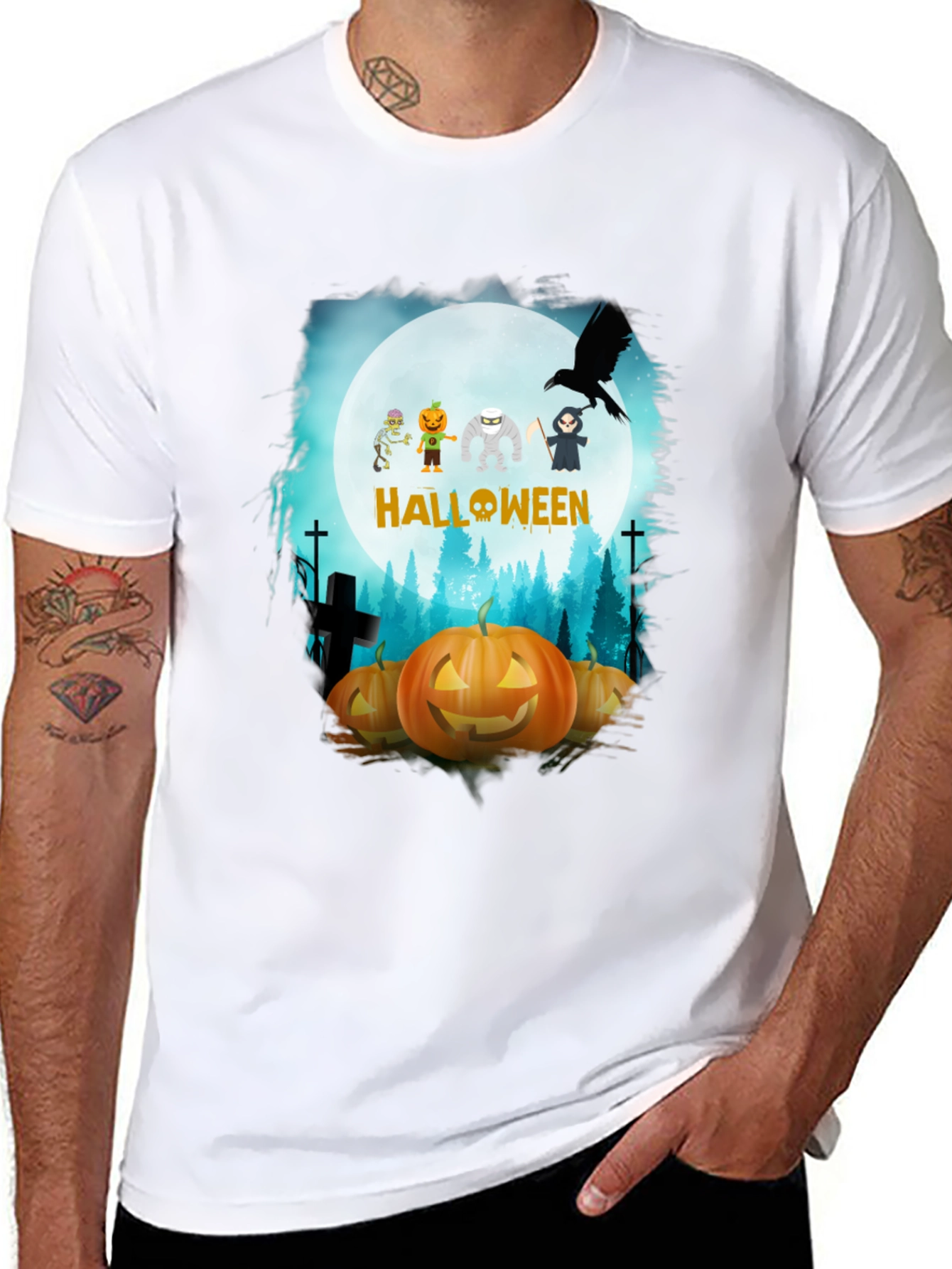 Halloween Character Pumpkin Graphic Tee