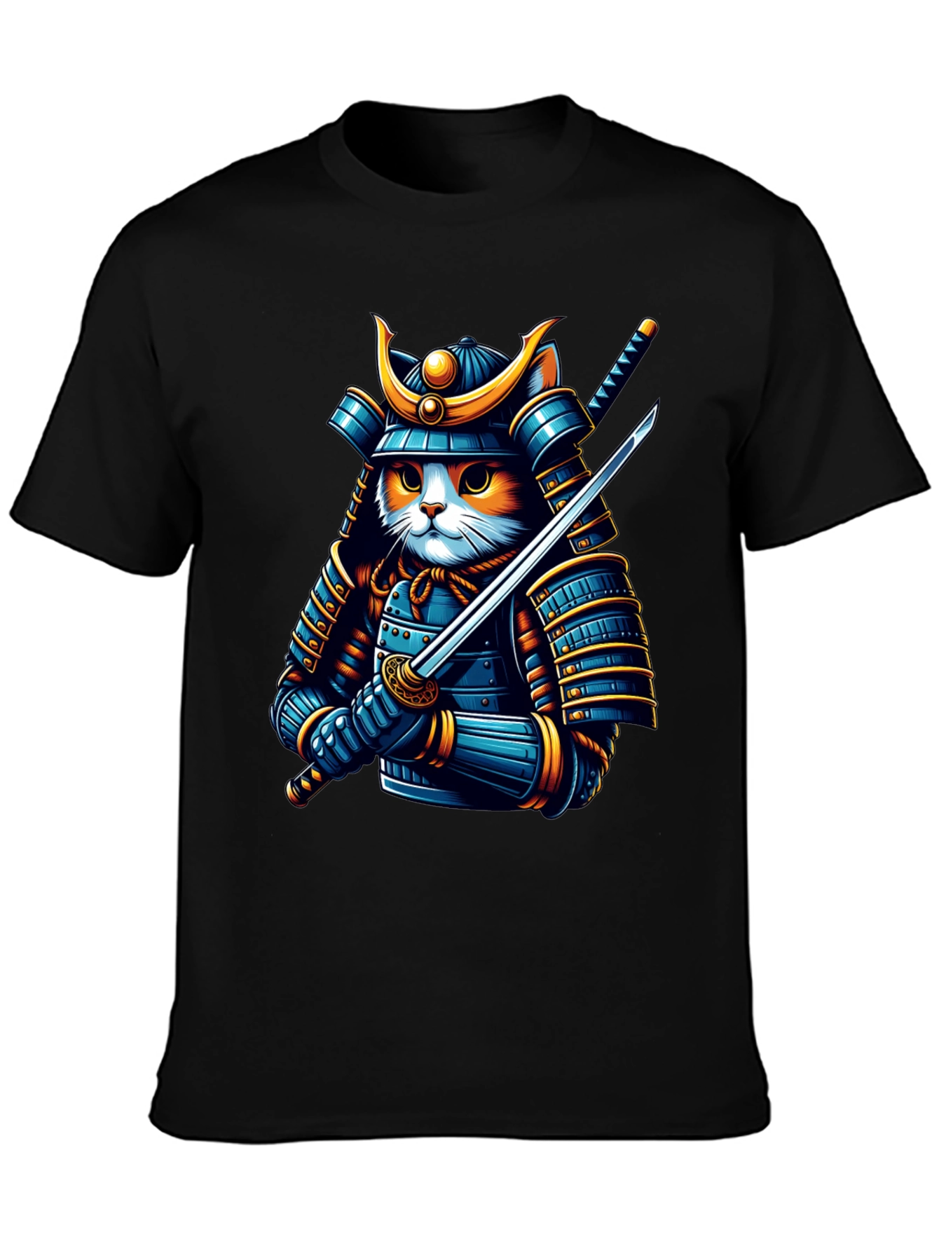 Samurai Cat T-Shirt - Warrior Feline Tee