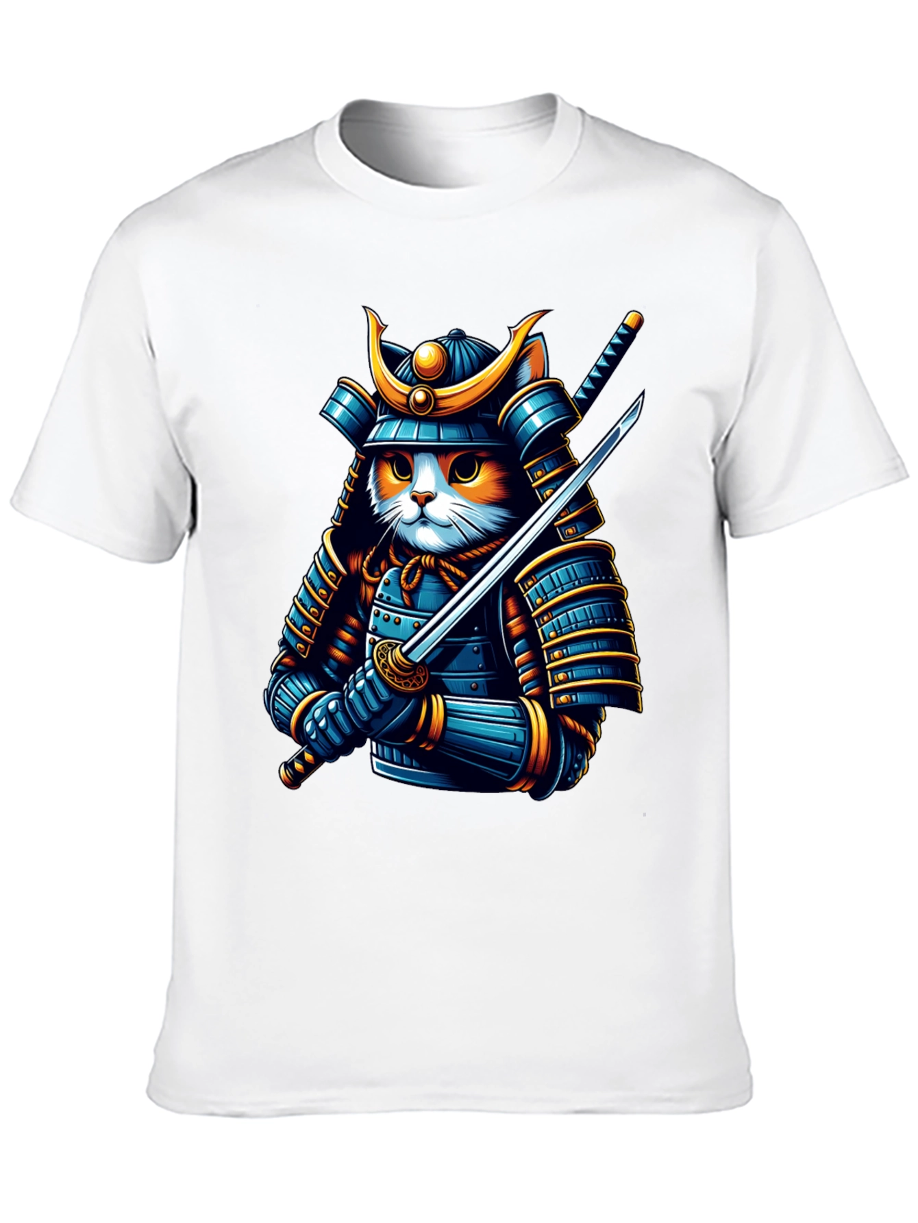 Samurai Cat T-Shirt - Warrior Feline Tee