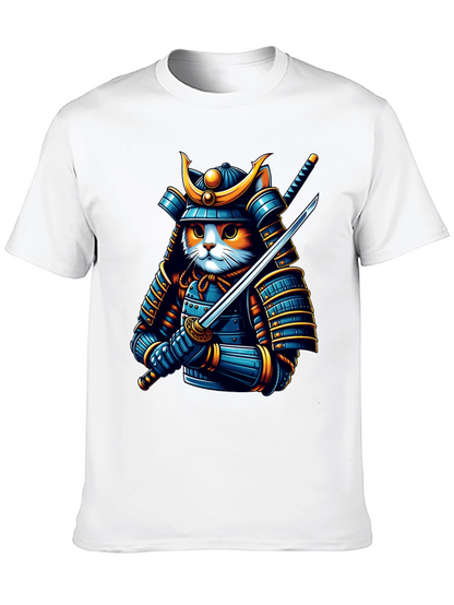 Samurai Cat T-Shirt - Warrior Feline Tee