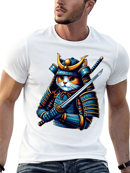 Samurai Cat T-Shirt - Warrior Feline Tee