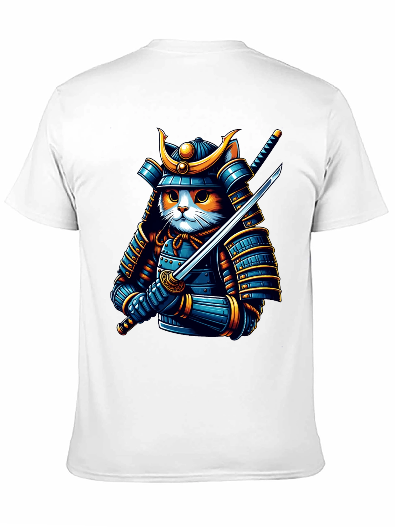 Samurai Cat T-Shirt - Warrior Feline Tee