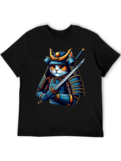 Samurai Cat T-Shirt - Warrior Feline Tee