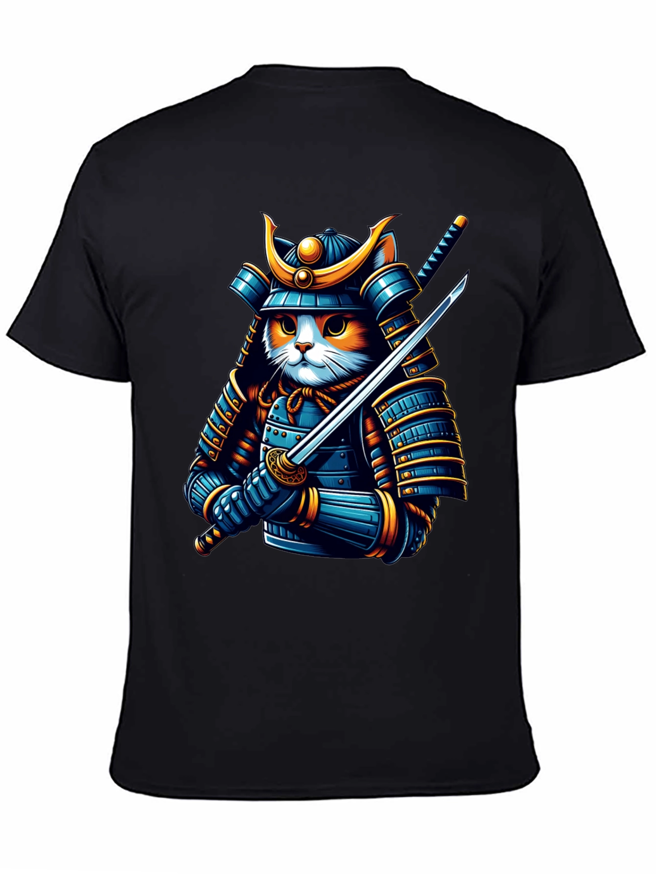 Samurai Cat T-Shirt - Warrior Feline Tee