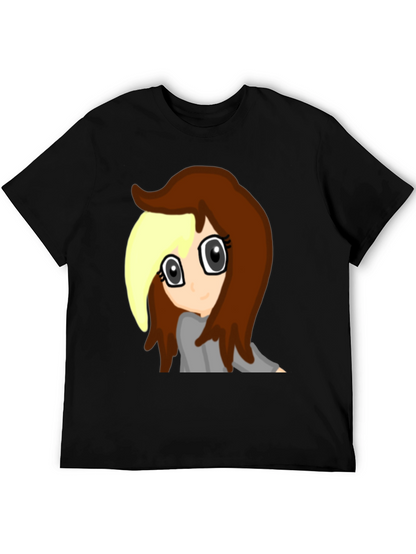 Anime Girl Graphic Tee - Black Cotton Comfort