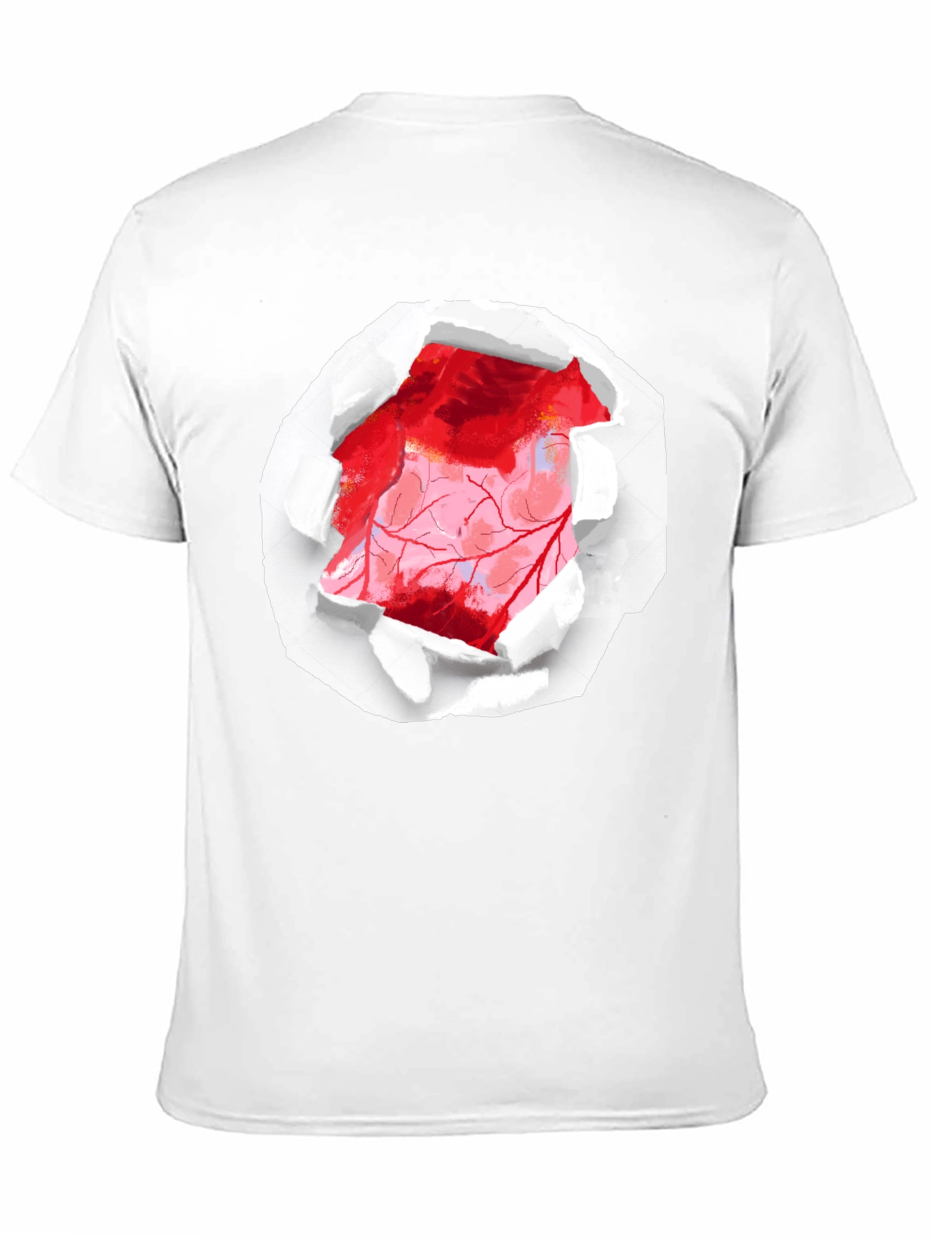 Ripped Heart Graphic Black T-Shirt