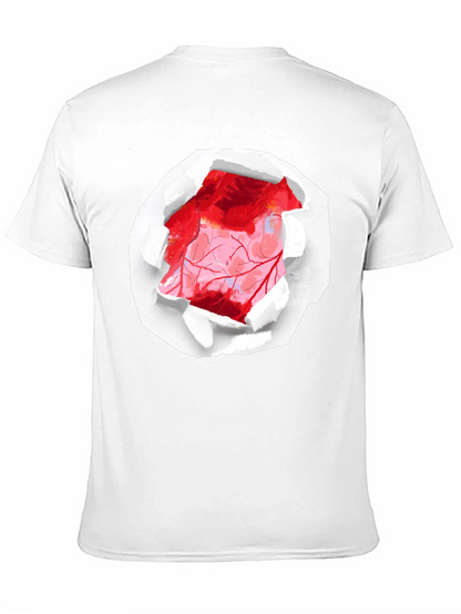 Ripped Heart Graphic Black T-Shirt