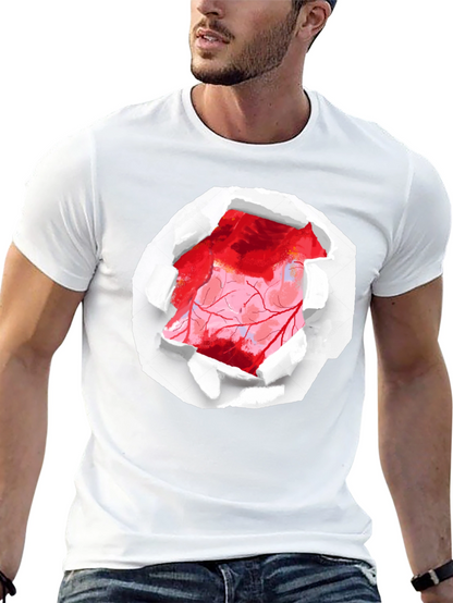 Ripped Heart Graphic Black T-Shirt