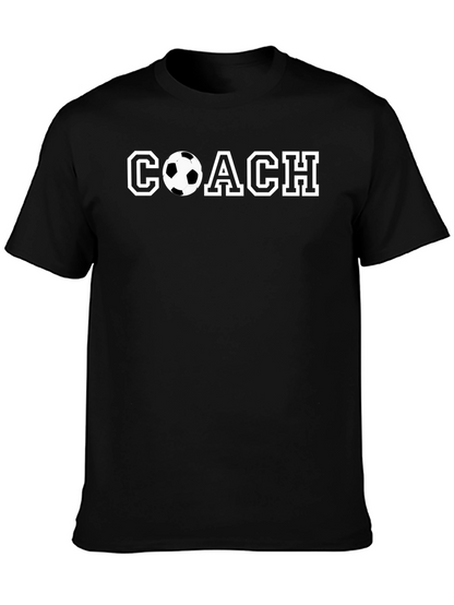Soccer Coach Graphic T-Shirt - Black Cotton Tee