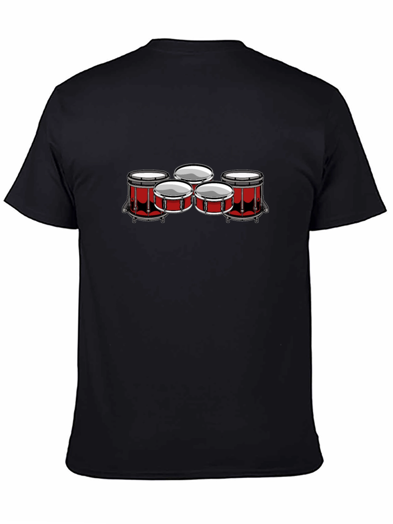 Drum Set Graphic Tee - Black Cotton Blend