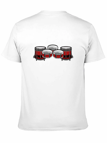 Drum Set Graphic Tee - Black Cotton Blend