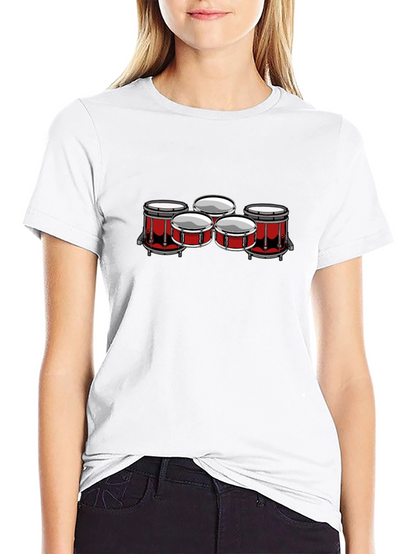 Drum Set Graphic Tee - Black Cotton Blend