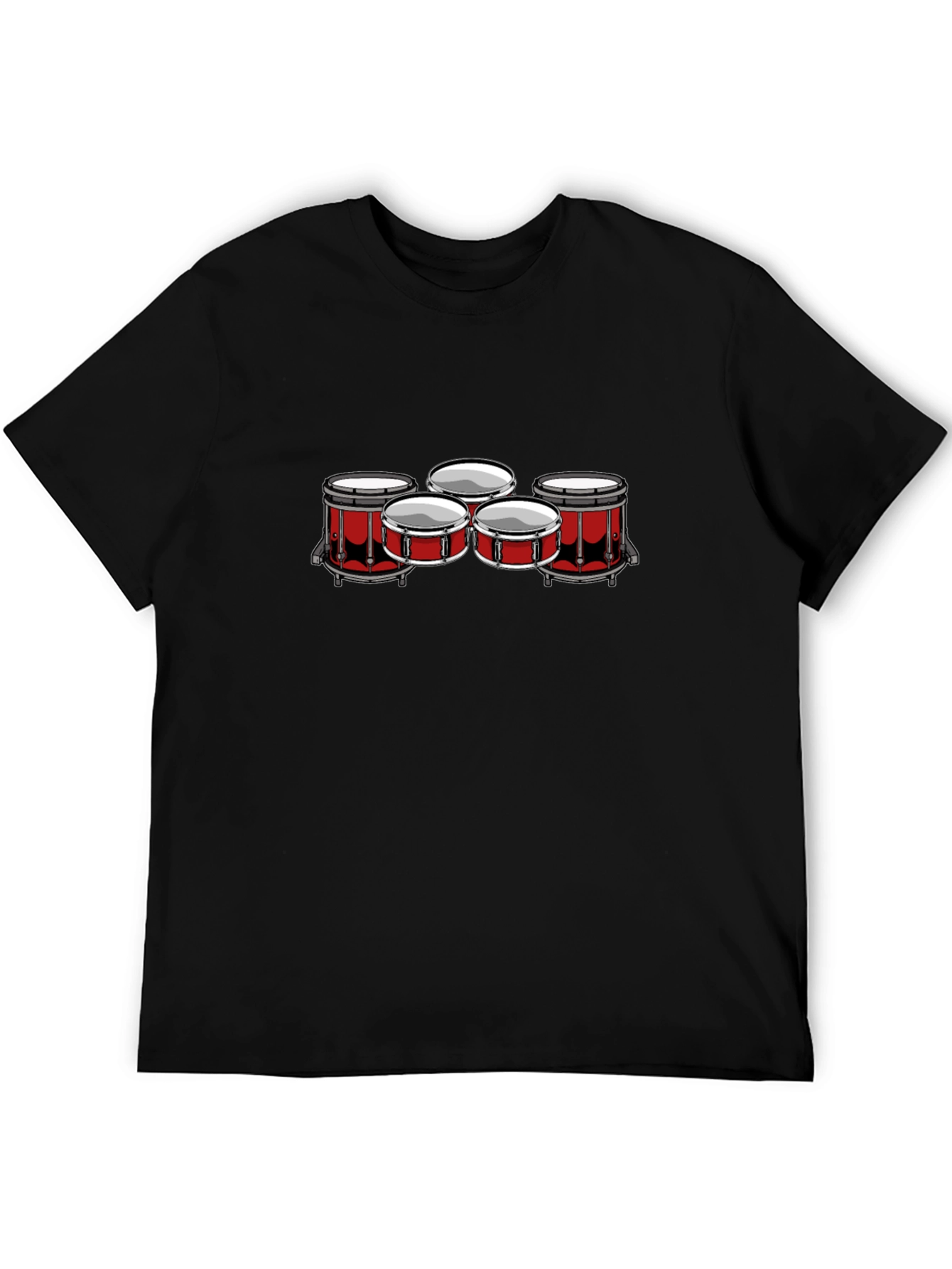 Drum Set Graphic Tee - Black Cotton Blend