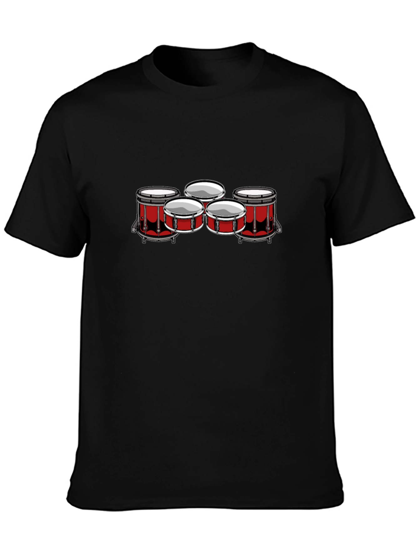 Drum Set Graphic Tee - Black Cotton Blend