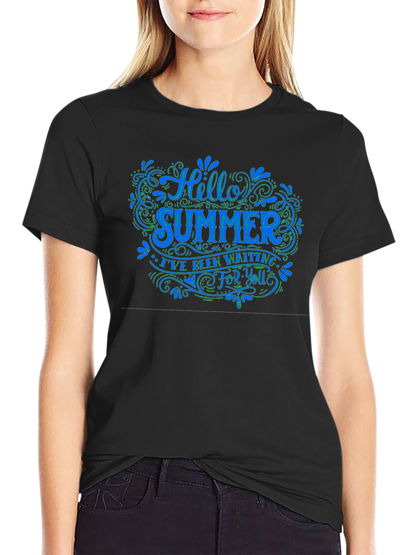 Hello Summer Graphic Tee - Black T-Shirt