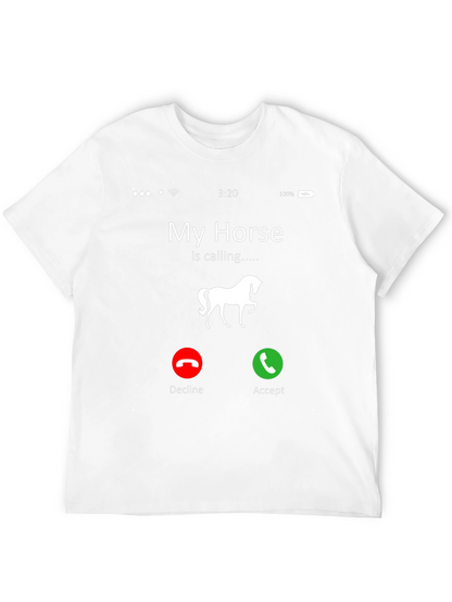 My Horse Is Calling Black Graphic Tee