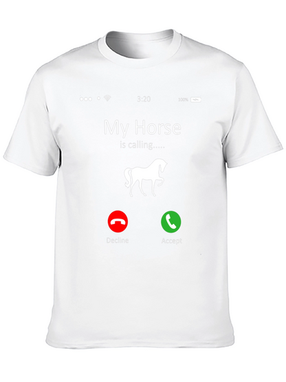 My Horse Is Calling Black Graphic Tee