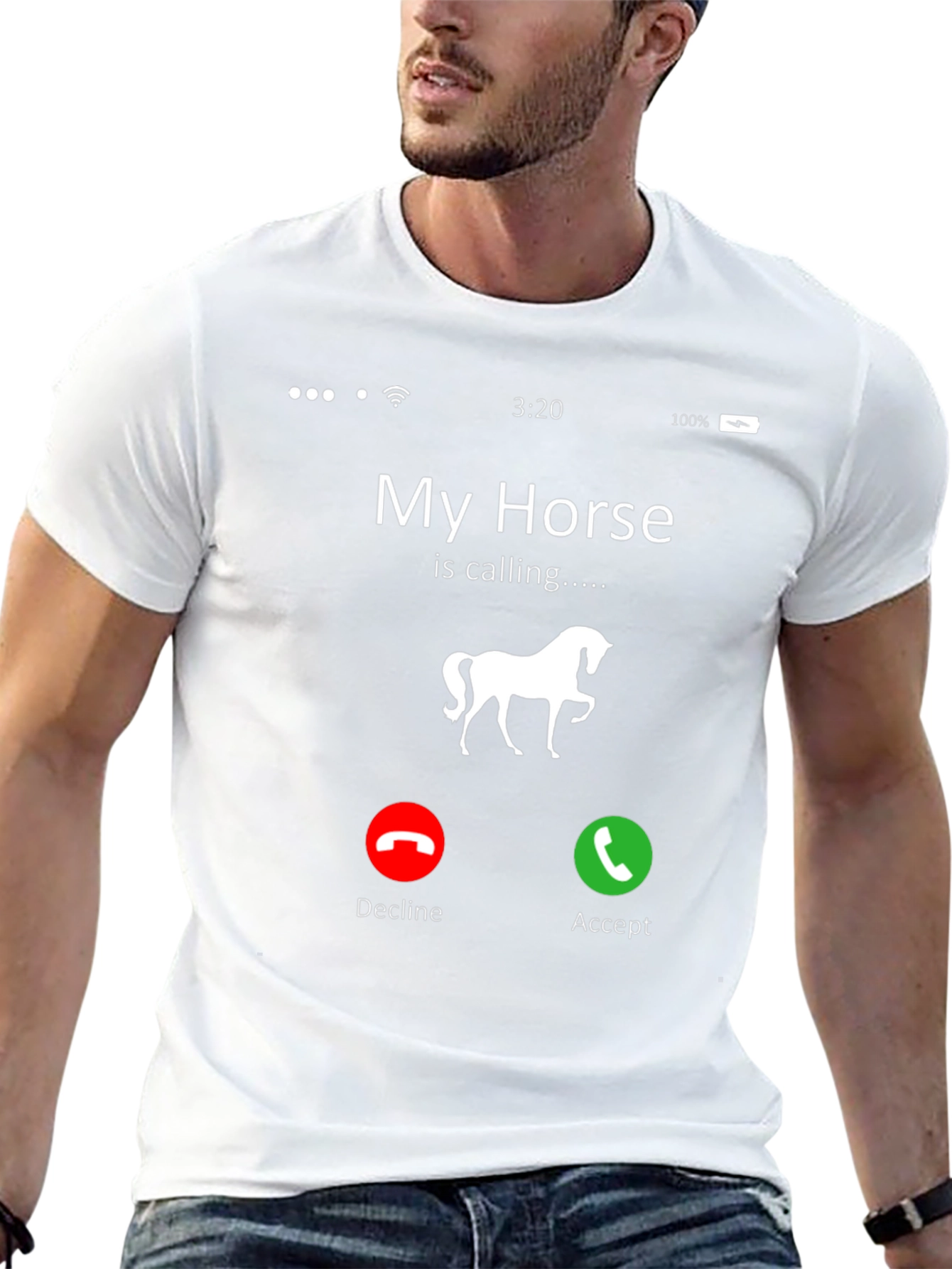 My Horse Is Calling Black Graphic Tee