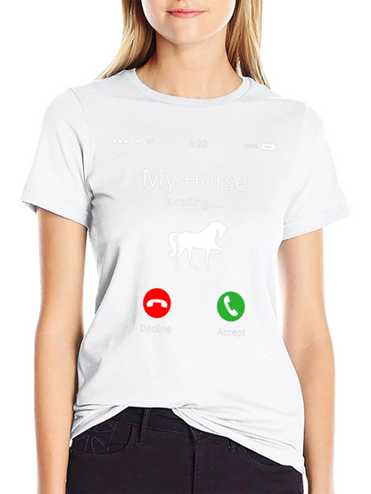 My Horse Is Calling Black Graphic Tee