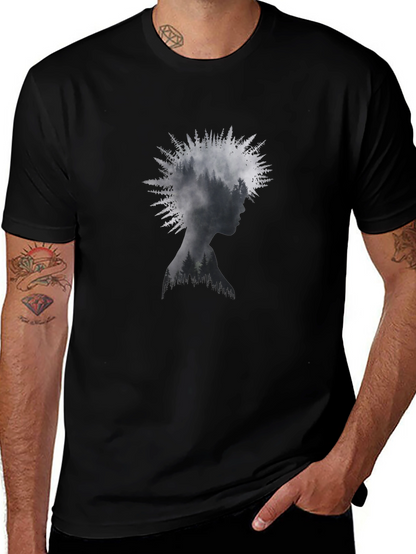 Nature Silhouette Tee - Stylish Graphic Print