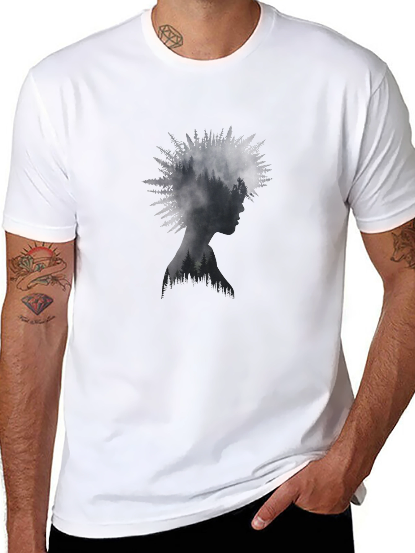 Nature Silhouette Tee - Stylish Graphic Print