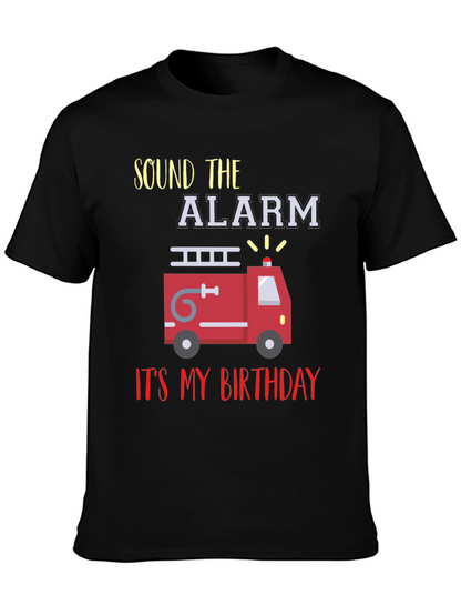 Fire Truck Birthday T-Shirt - Sound the Alarm!