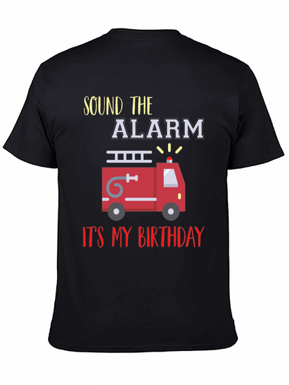 Fire Truck Birthday T-Shirt - Sound the Alarm!