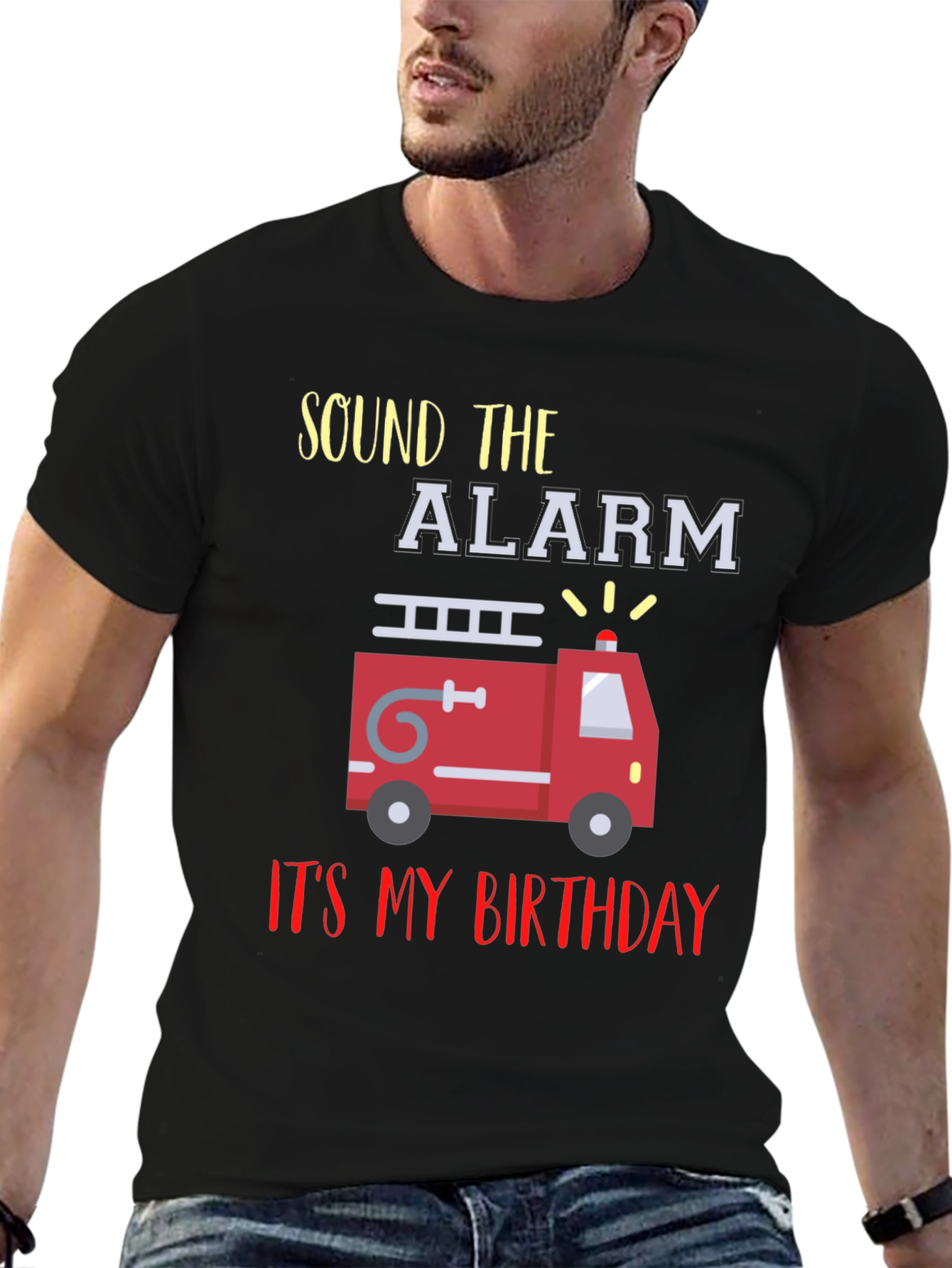 Fire Truck Birthday T-Shirt - Sound the Alarm!