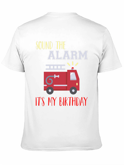 Fire Truck Birthday T-Shirt - Sound the Alarm!