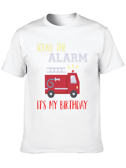 Fire Truck Birthday T-Shirt - Sound the Alarm!