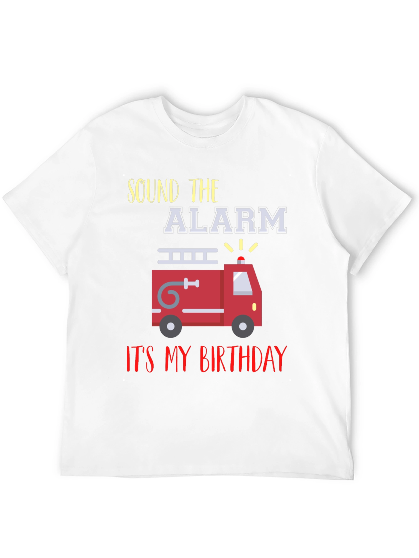 Fire Truck Birthday T-Shirt - Sound the Alarm!