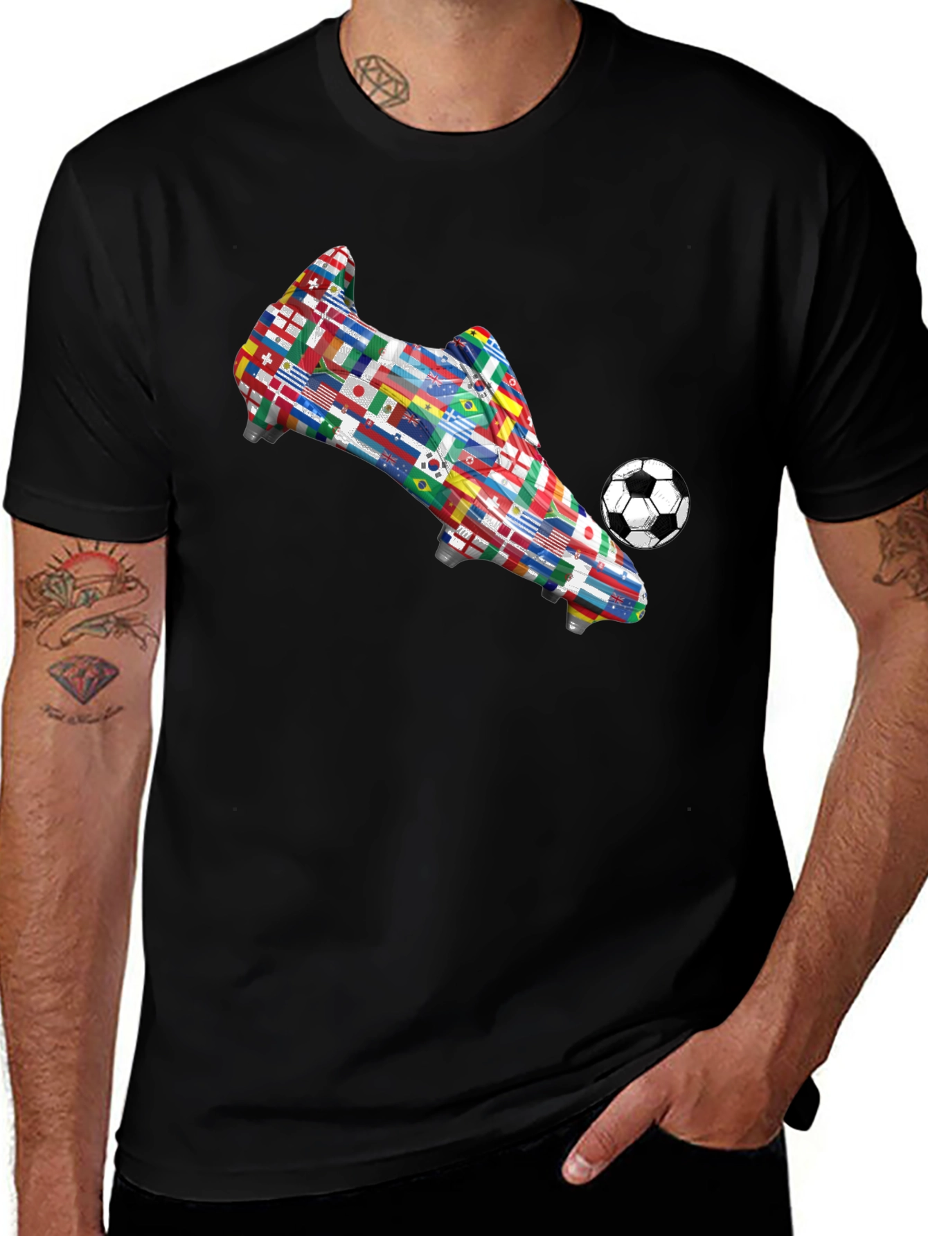 World Flags Soccer Boot T-Shirt