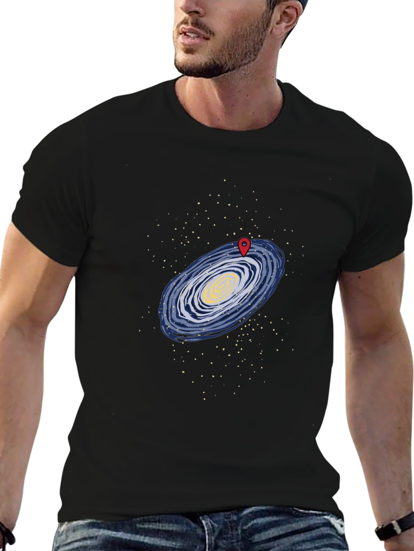 Galaxy Map T-Shirt - Black Graphic Tee