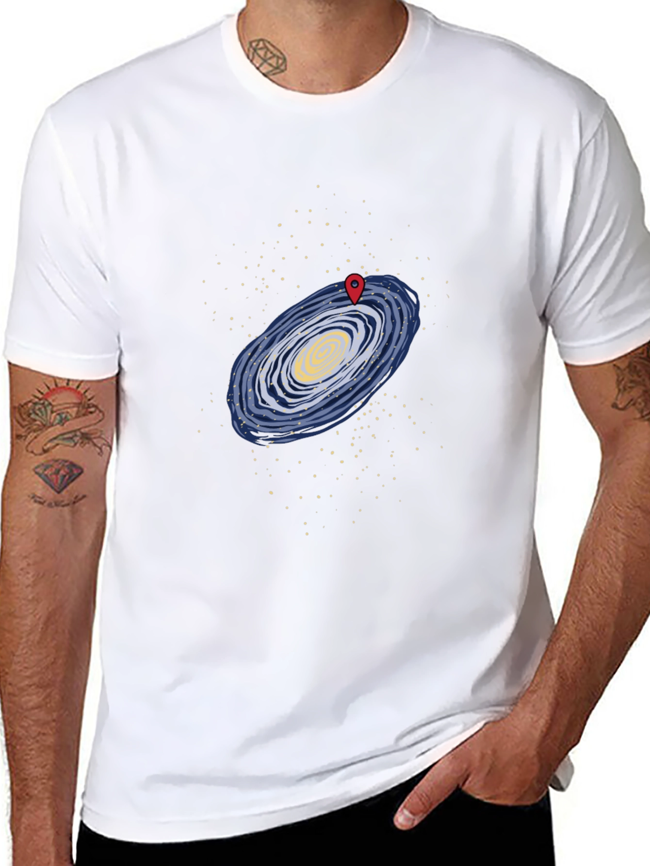 Galaxy Map T-Shirt - Black Graphic Tee