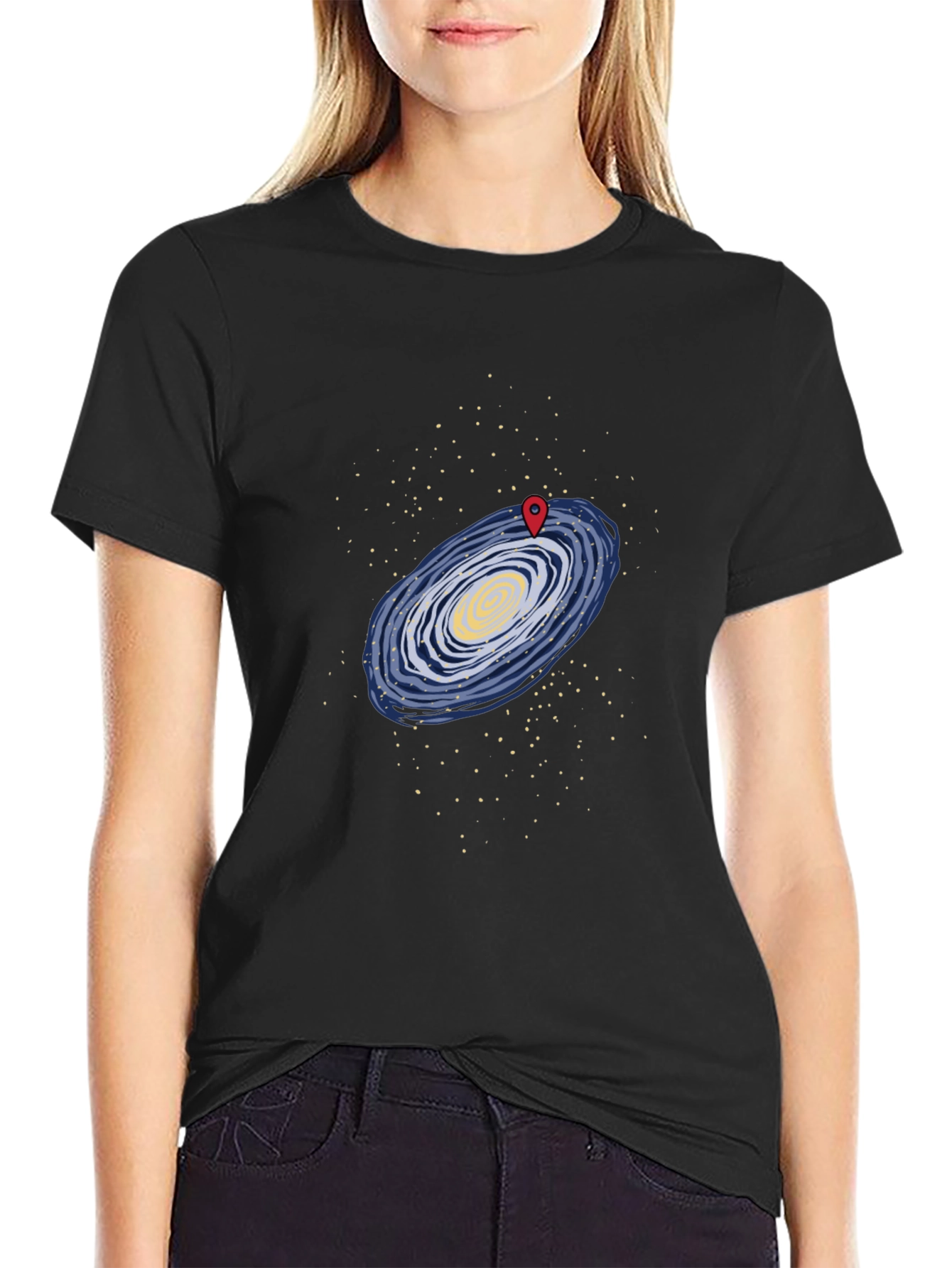 Galaxy Map T-Shirt - Black Graphic Tee
