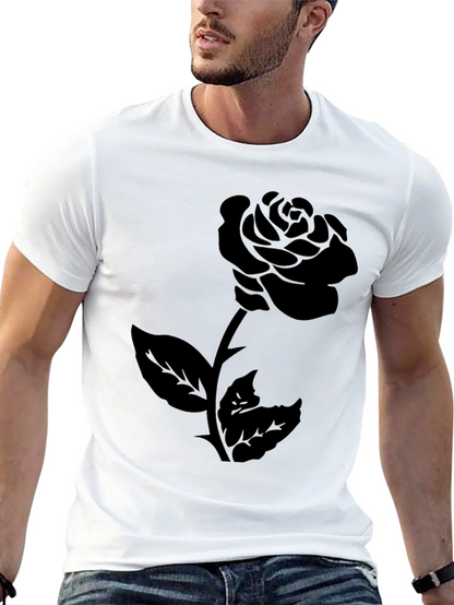 Rose Graphic Tee - Mens Black T-Shirt