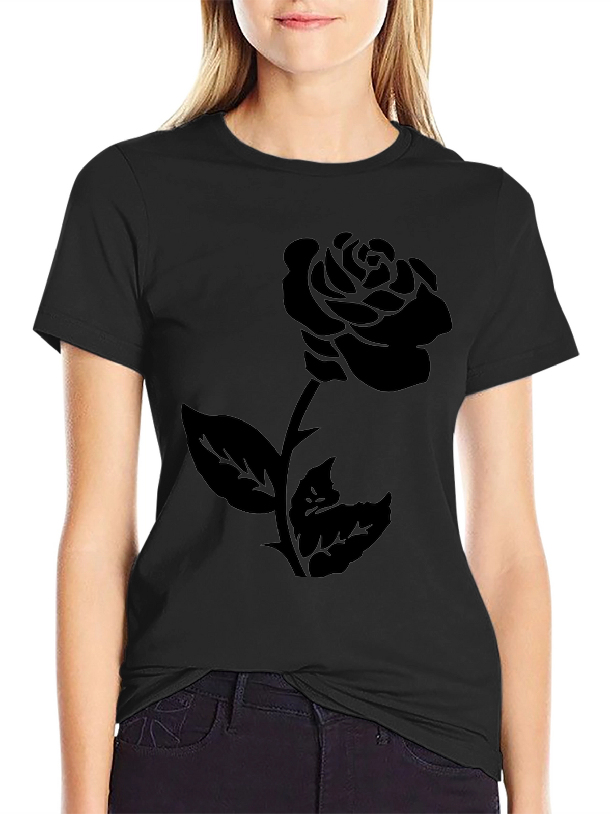 Rose Graphic Tee - Mens Black T-Shirt
