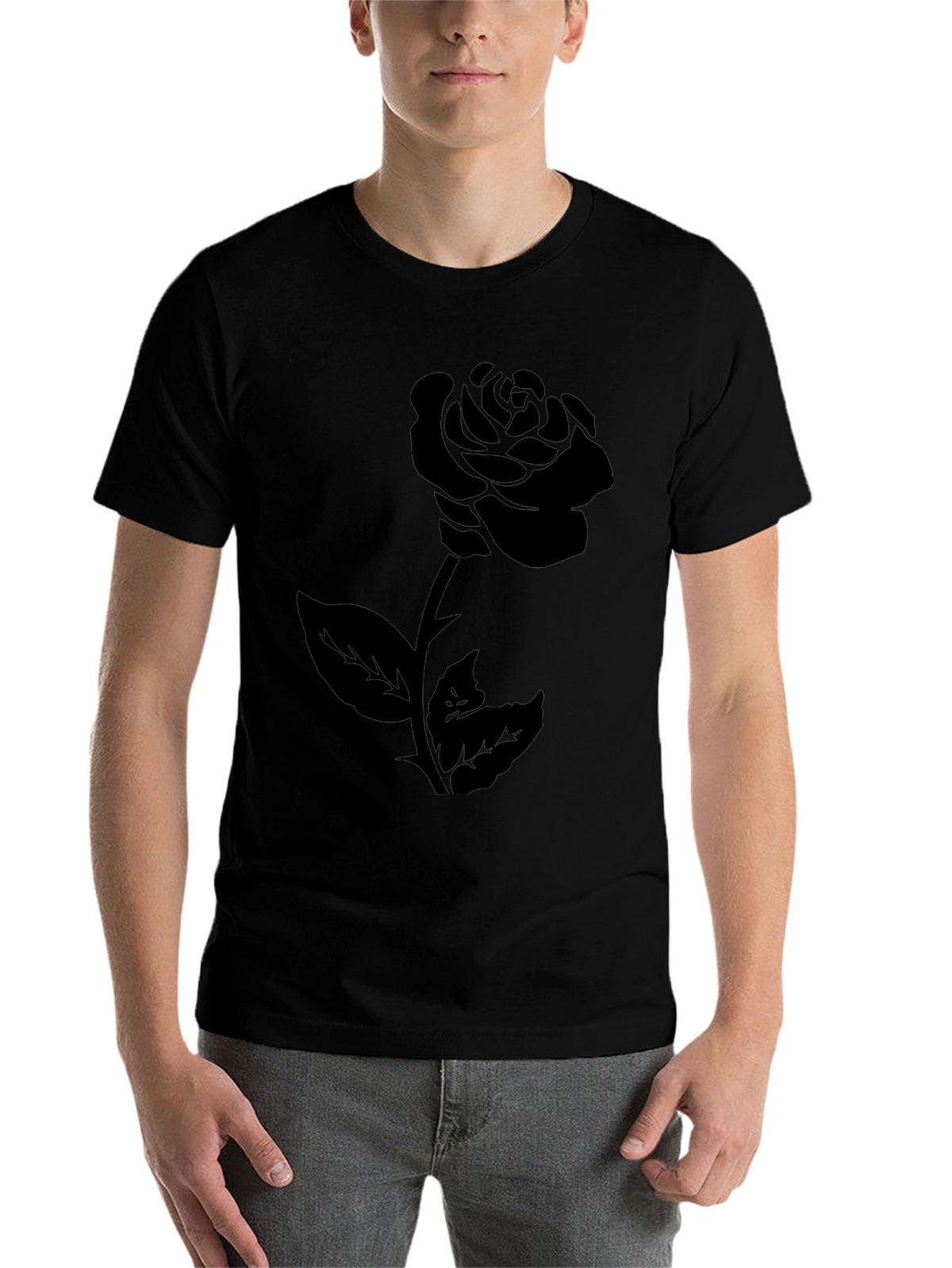 Rose Graphic Tee - Mens Black T-Shirt