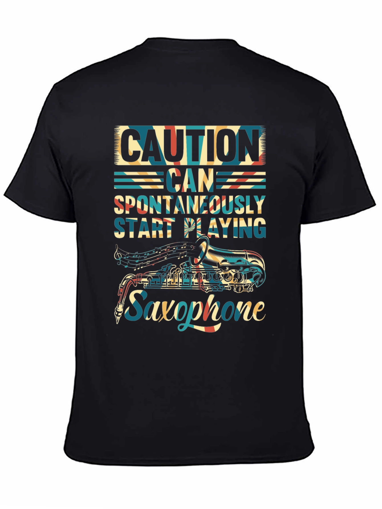 Caution Saxophone T-Shirt - Musician Gift