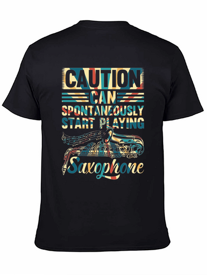 Caution Saxophone T-Shirt - Musician Gift