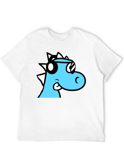 Cool Cartoon Dino Black T-Shirt
